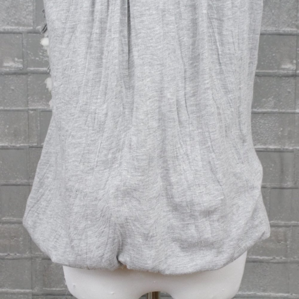 Anthropologie C Keer Floral Cutout Grey Sleeveless Top XS - Picture 9 of 13